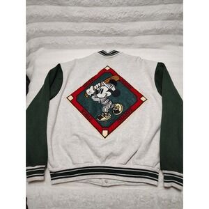Vintage 90s Jeff Hamilton Embroidered Disney Mickey Mouse Bomber Jacket Sz XL